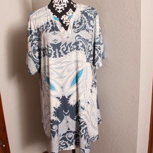 NWT SIMPLY ASTER GRAY/BLUE TOP/TUNIC